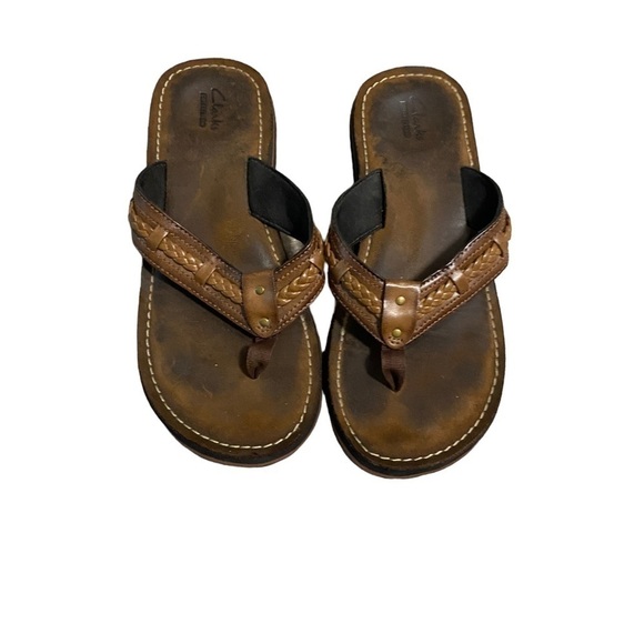 Clarks Women's Thong FENNER NERICE Honey Slip-on Flip Flop Sandal Shoes Size 9 - Picture 3 of 14